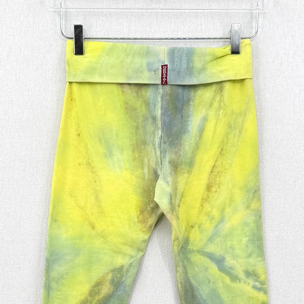 HARD TAIL Tie Dye Cropped Leggings Womens Small Fold Over Waist Yoga Pants Y2K - Picture 7 of 12